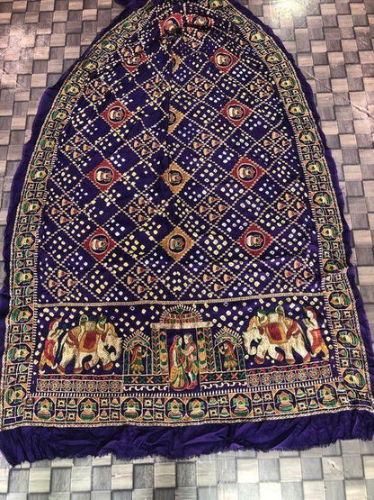 Beautiful Designer Pure Gujji Wark Bandhej Saree