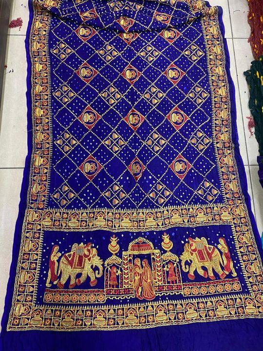 Beautiful Designer Pure Gujji Wark Bandhej Saree