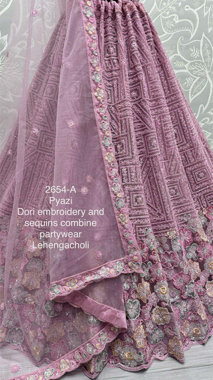 Beautiful Heavy Net Sequence Dimond work Lehenga Choli