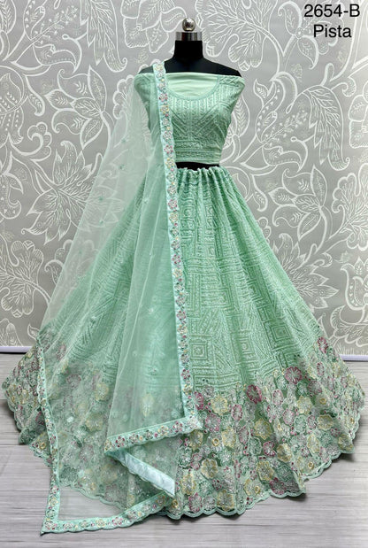 Beautiful Heavy Net Sequence Dimond work Lehenga Choli