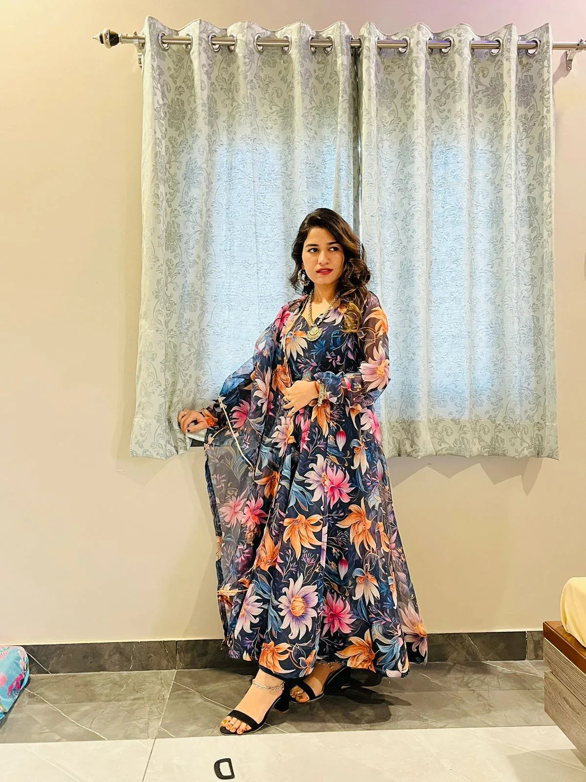 New Party Wear Designer Look Mastani Organza Silk Gown