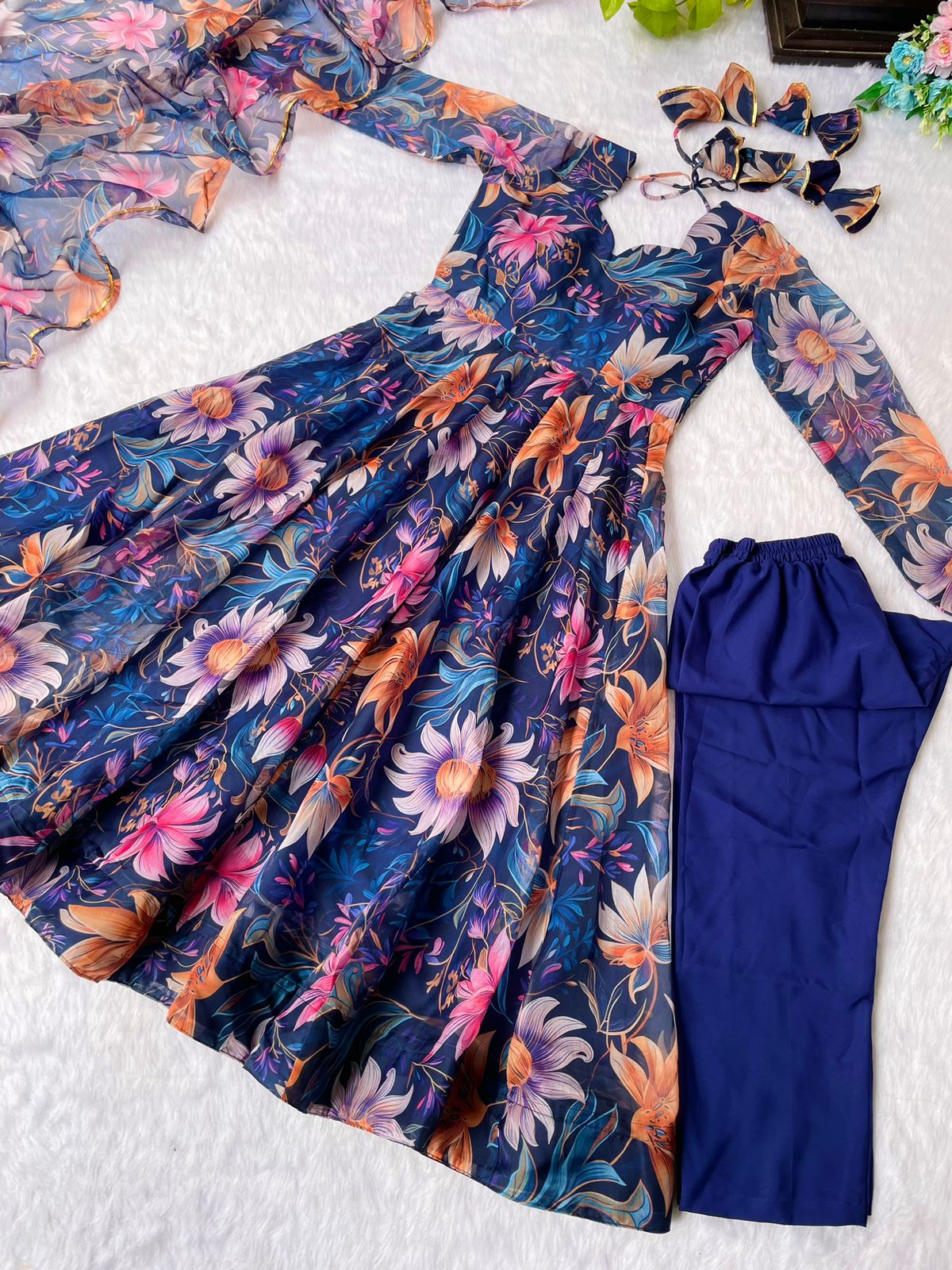 New Party Wear Designer Look Mastani Organza Silk Gown