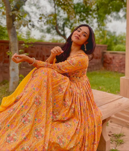 New Party Wear Designer Look Mastani Organza Silk Gown