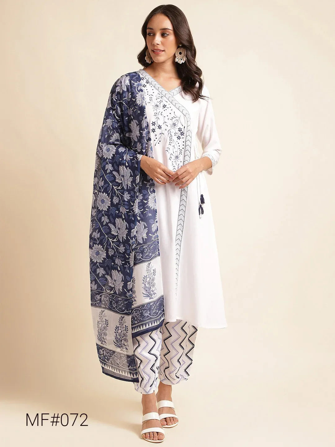 Beautiful Women Embroidered A-Line Kurta with Patiala &amp; Dupatta