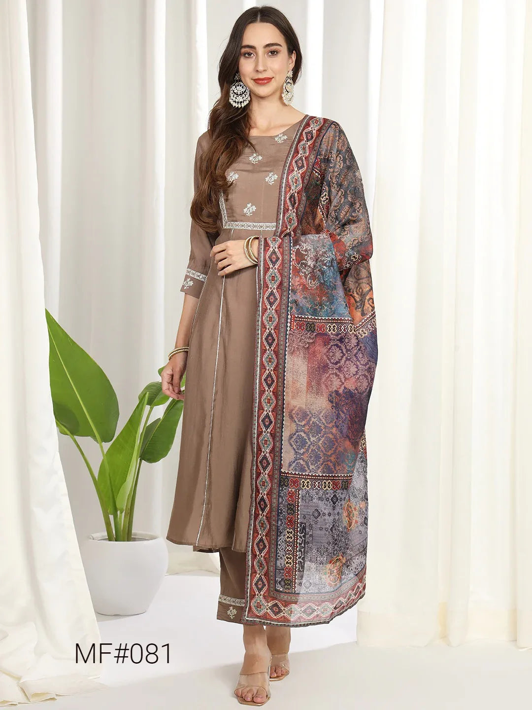 Beautiful Women Floral Print Straight Kurta with Pants &amp; Dupatta