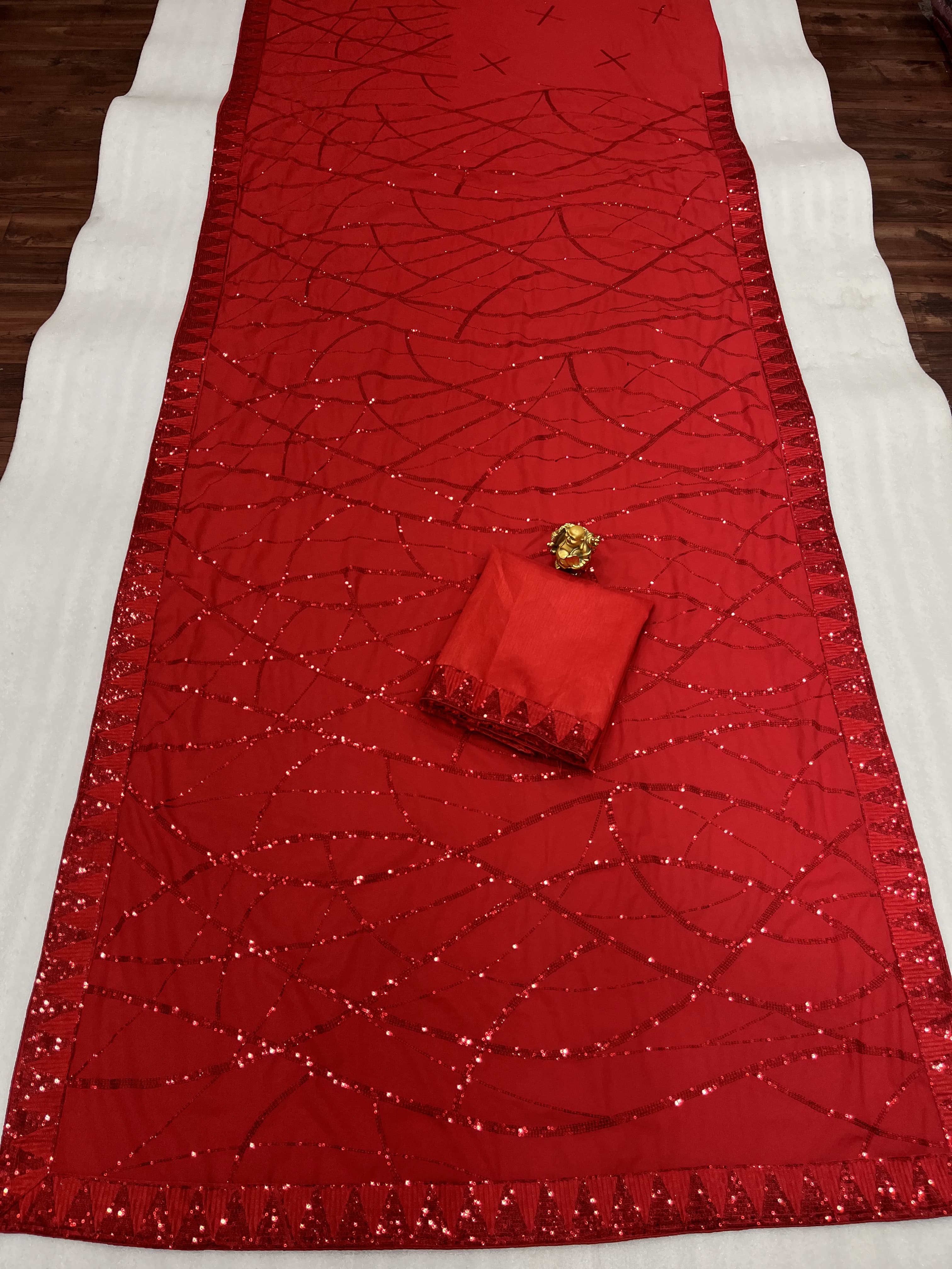 Beautiful Designer Georgette Sequanc Saree Design 3397