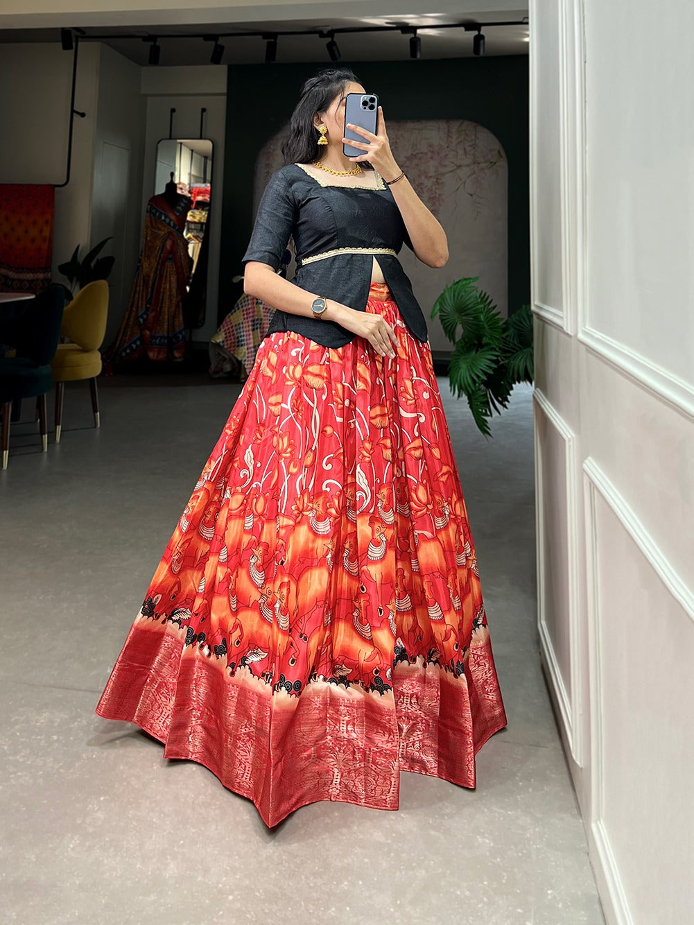 Beautiful Designer Dola Silk two Piece Lehenga Choli