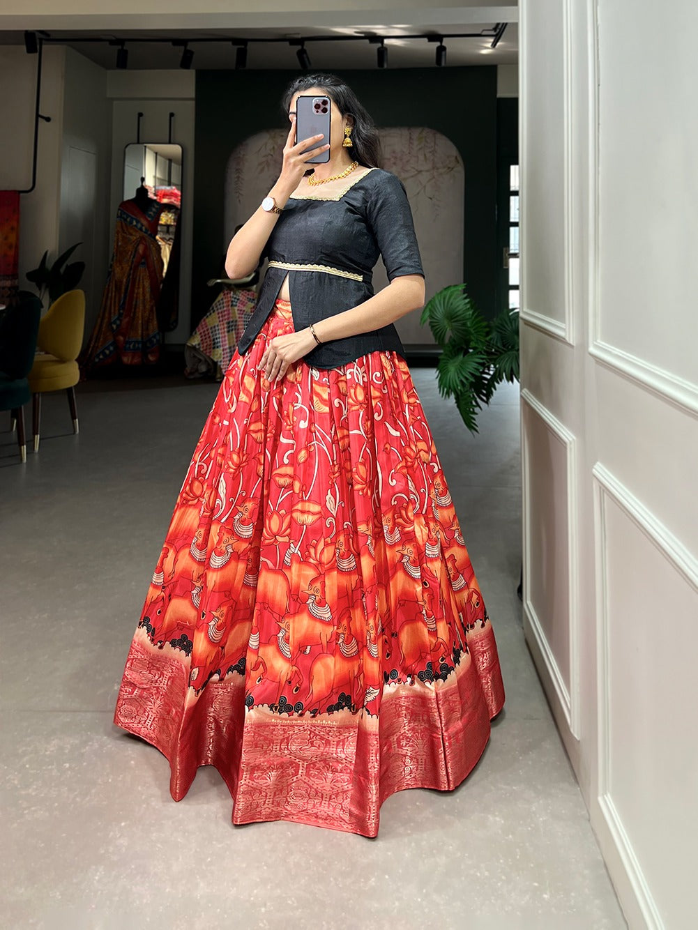 Beautiful Designer Dola Silk two Piece Lehenga Choli