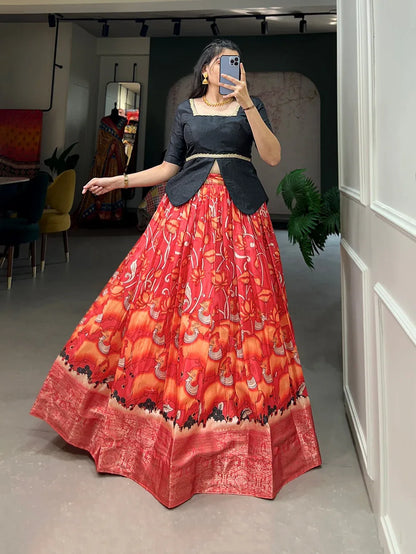 Beautiful Designer Dola Silk two Piece Lehenga Choli