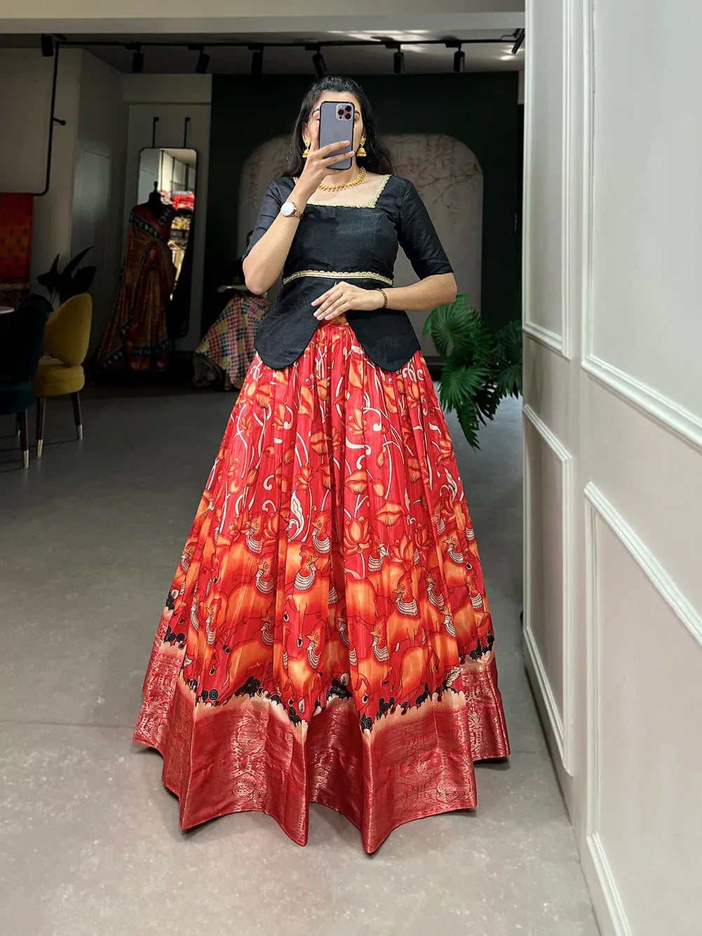 Beautiful Designer Dola Silk two Piece Lehenga Choli