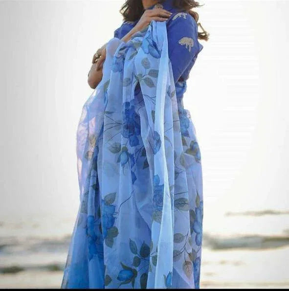 Beautiful Designer Soft Organza Digital Print Saree