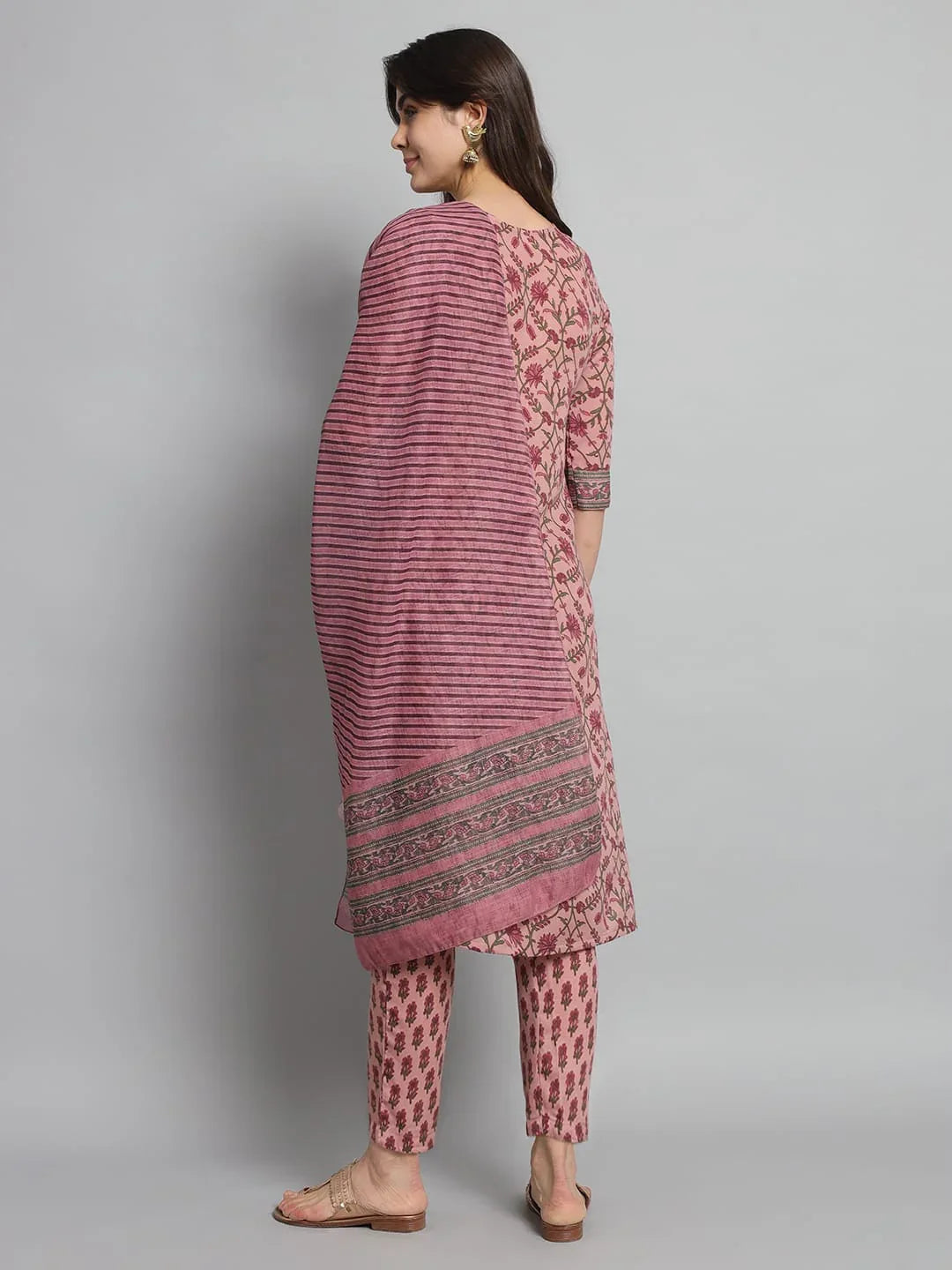 Beautiful Designer Pure Cotton Full Stiched Kurti Pant with Dupatta