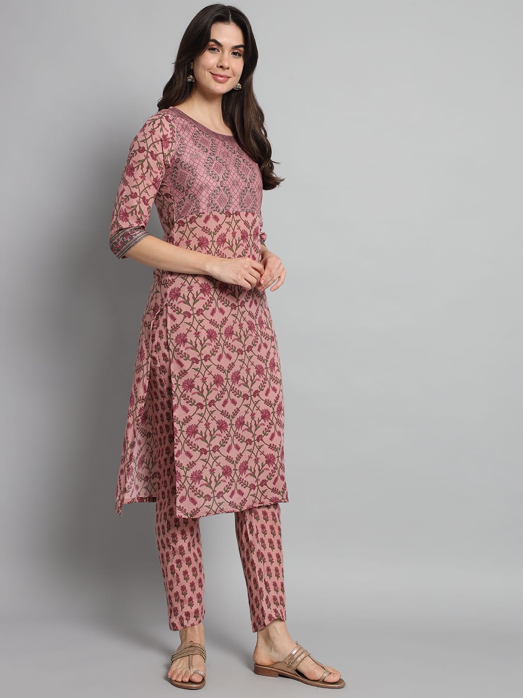 Beautiful Designer Pure Cotton Full Stiched Kurti Pant with Dupatta