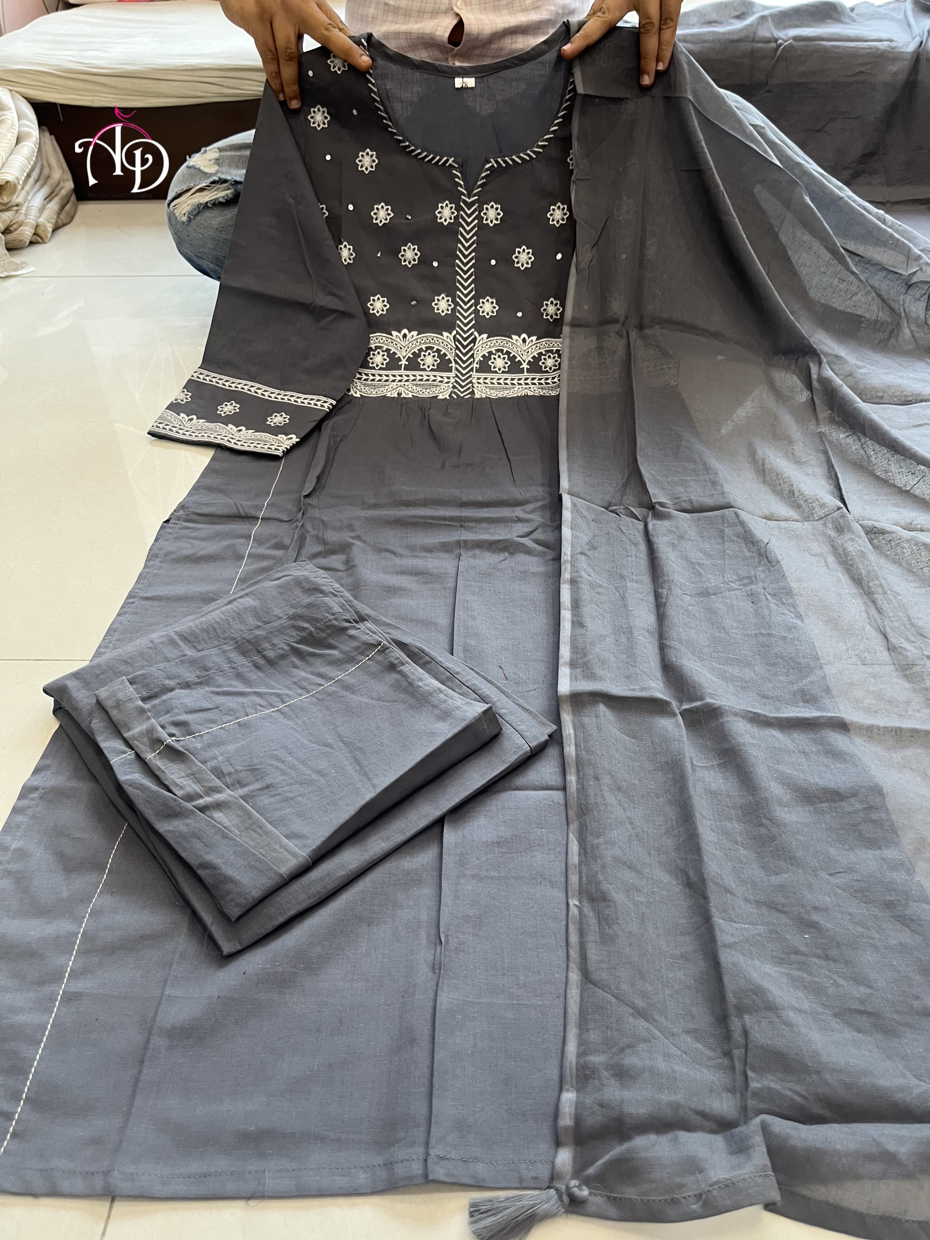 Beautiful Designer Pure Cotton 60 60 Silk Salwar Suit