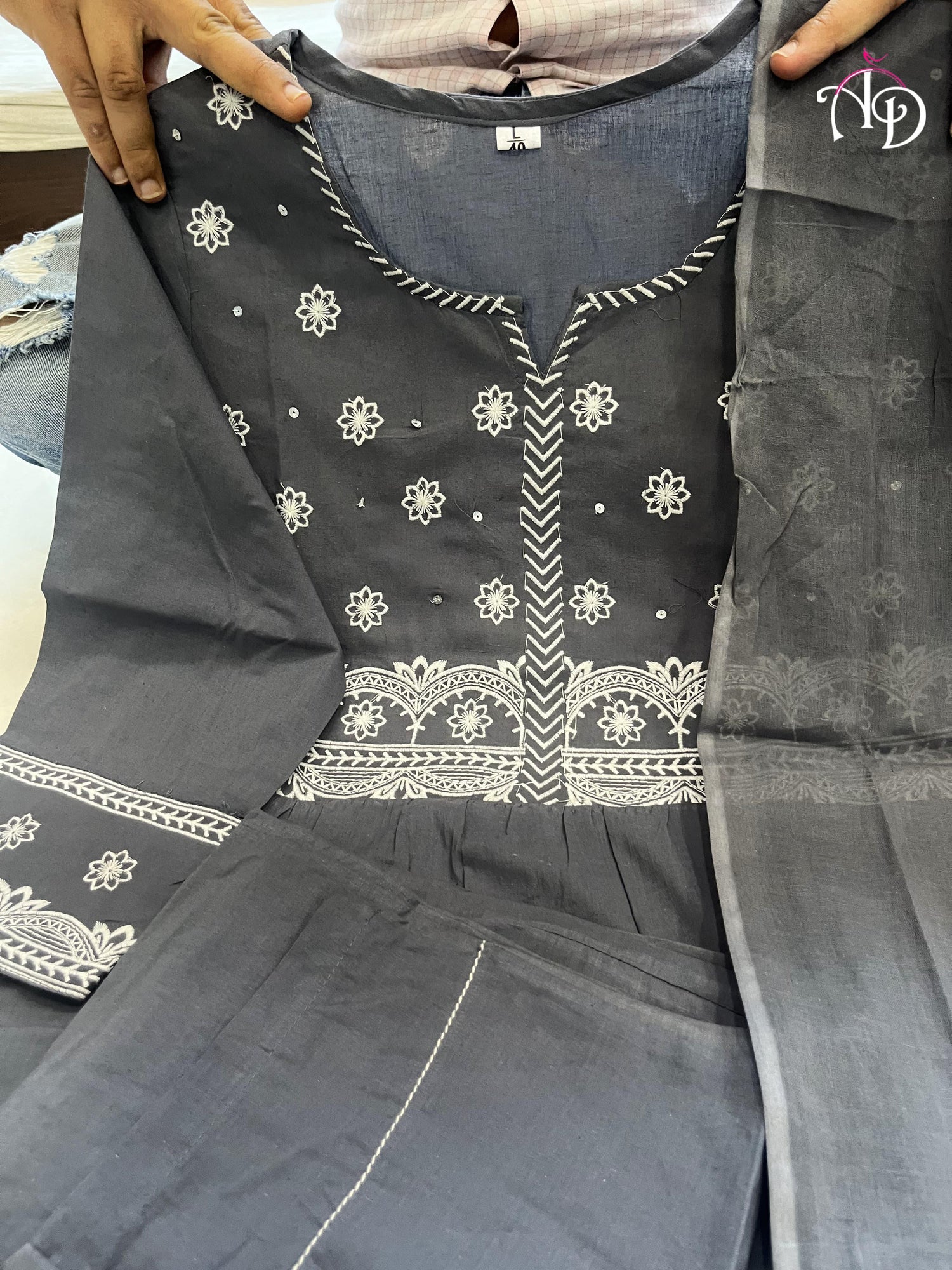 Beautiful Designer Pure Cotton 60 60 Silk Salwar Suit