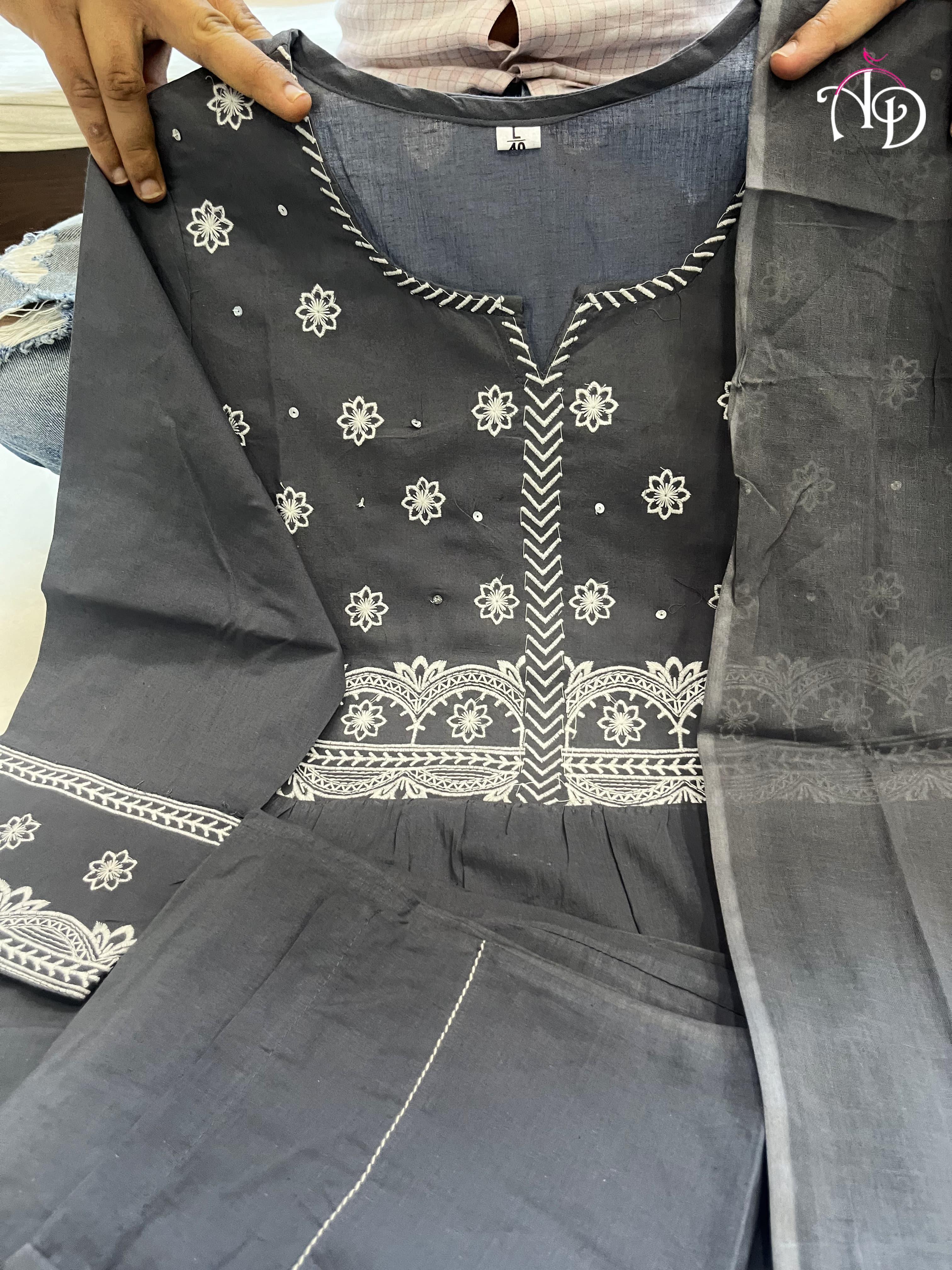 Beautiful Designer Pure Cotton 60 60 Silk Salwar Suit