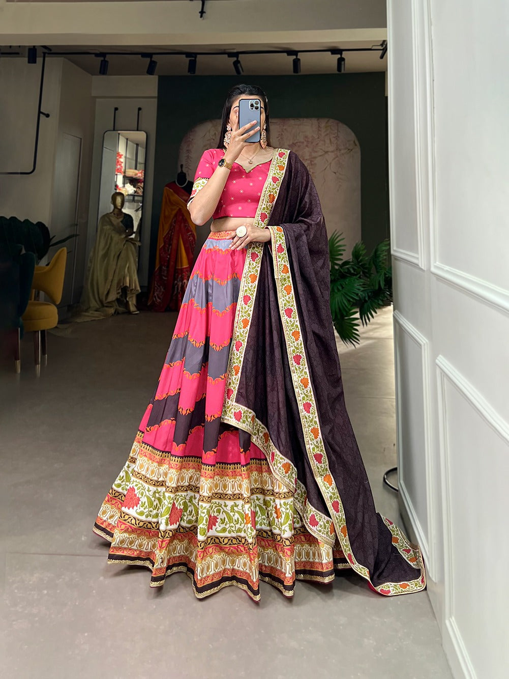 Beautiful Designer Tushar Silk Digital Print Lehenga Choli