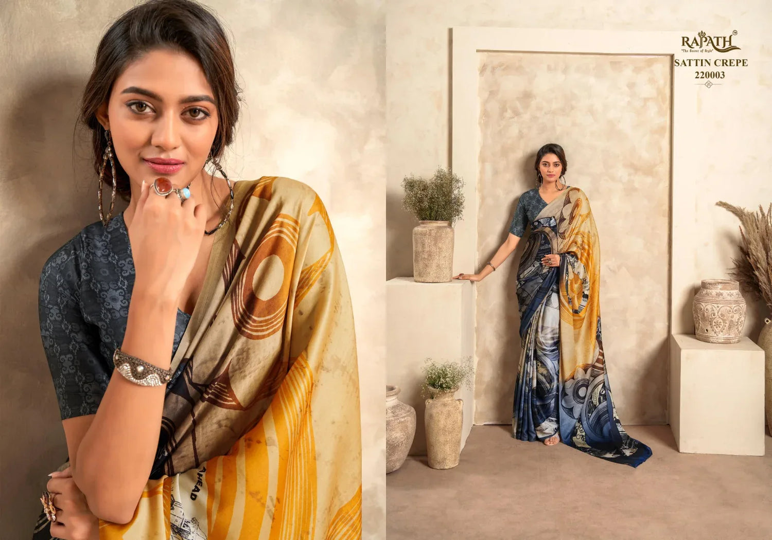 Beautiful Designer Rajpath Jasmine Crape Silk Saree
