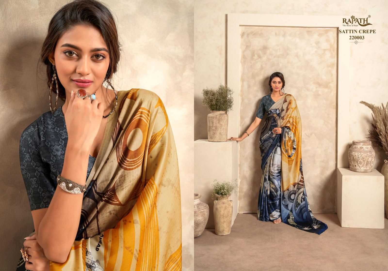 Beautiful Designer Rajpath Jasmine Crape Silk Saree