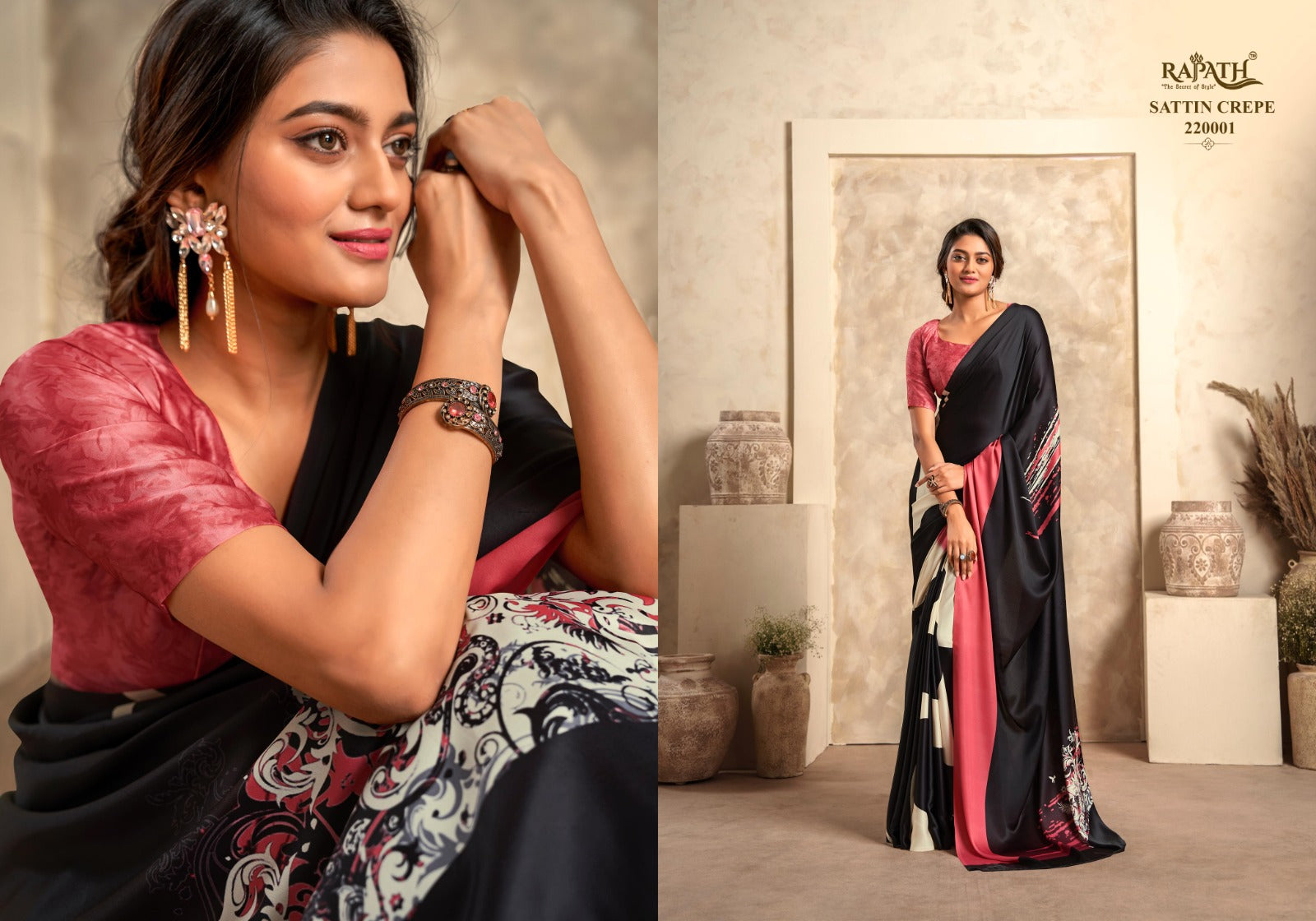 Beautiful Designer Rajpath Jasmine Crape Silk Saree