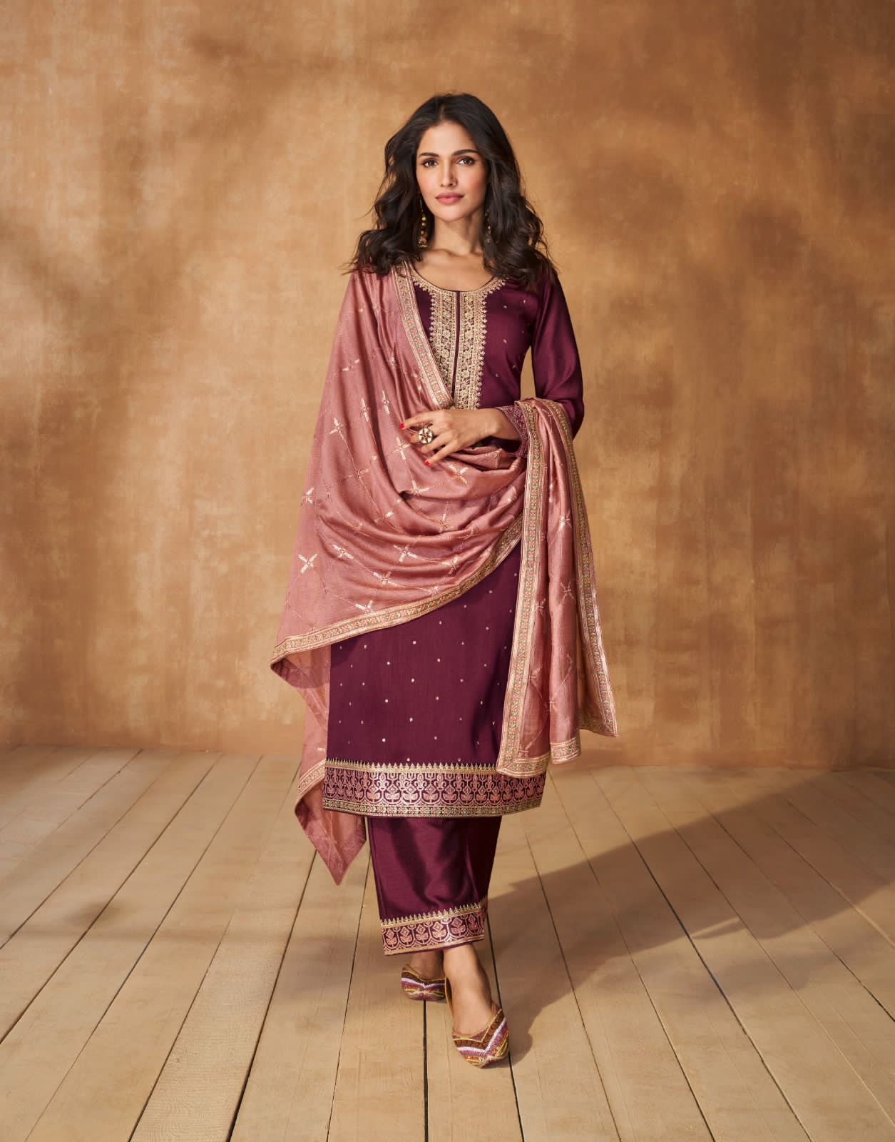 Aashirwad Gulkand Ameena Premium Silk Ready Made Suit D.No.9866