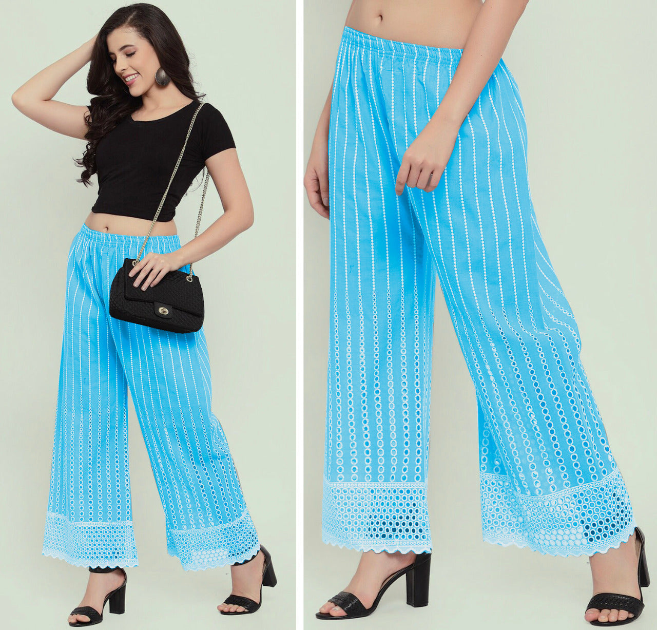 Beautiful Women's Lucknowi Chicken Embroidery Palazzo