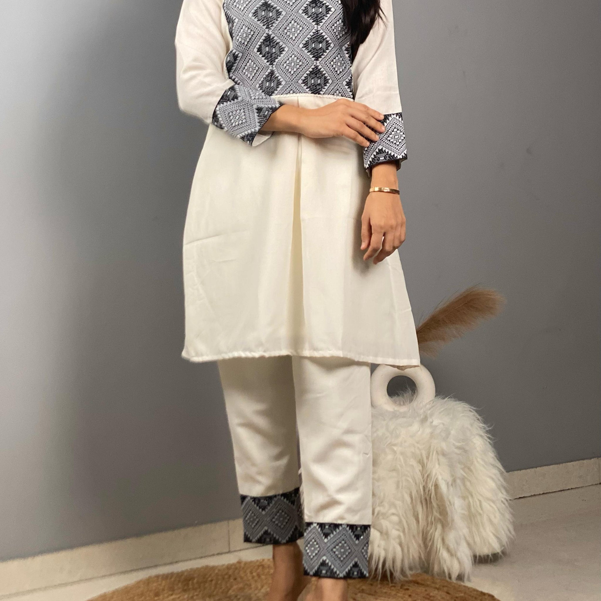 Beautiful Designer Pure Cotton Slub Cord Set