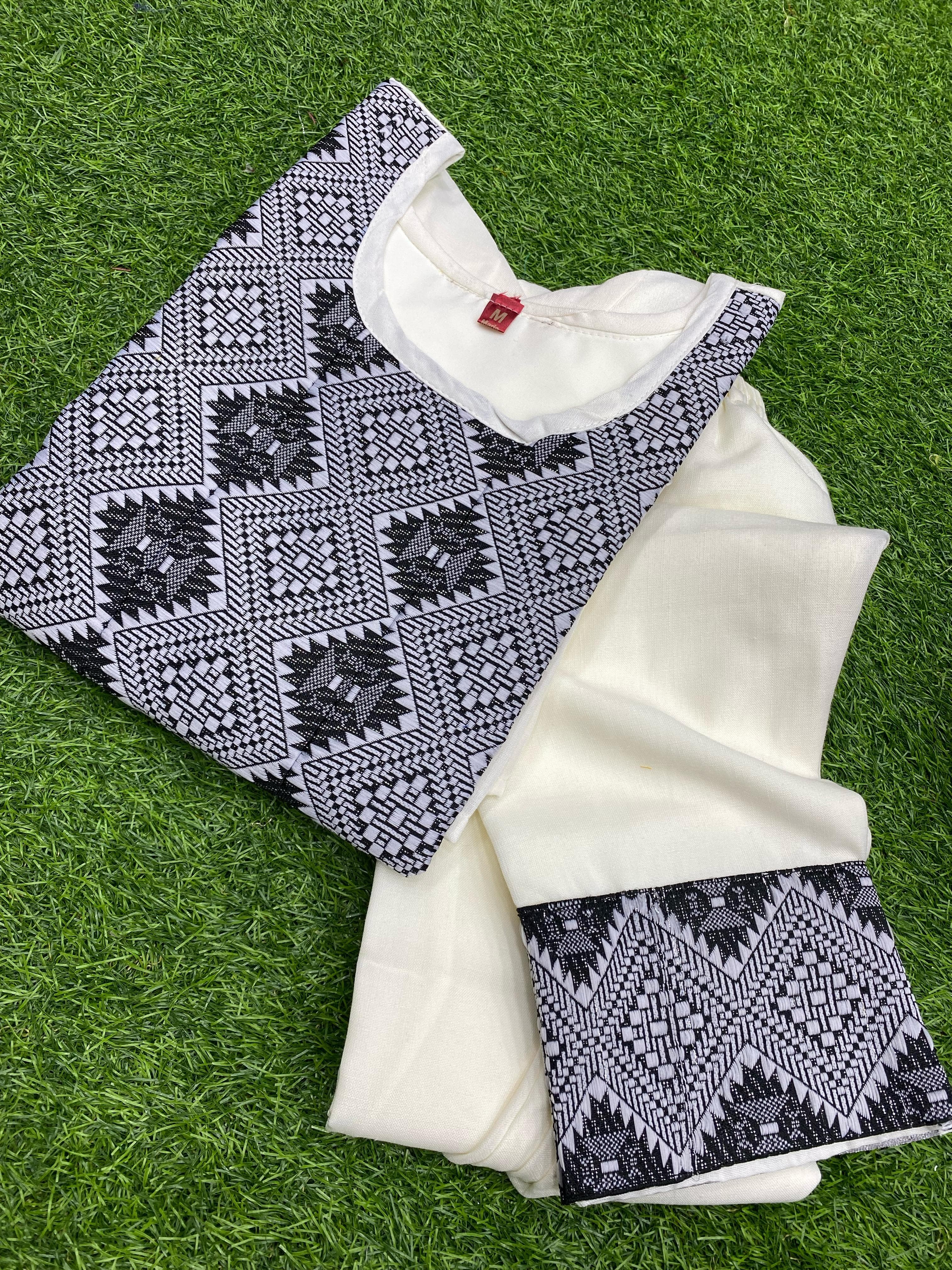 Beautiful Designer Pure Cotton Slub Cord Set