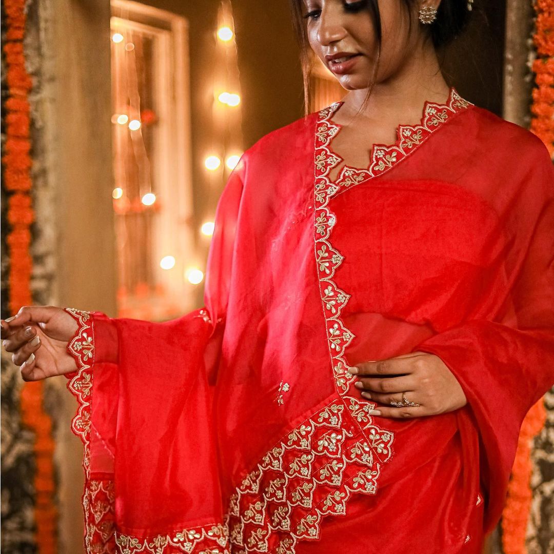 Beautiful Designer Pure Soft Organza Saree