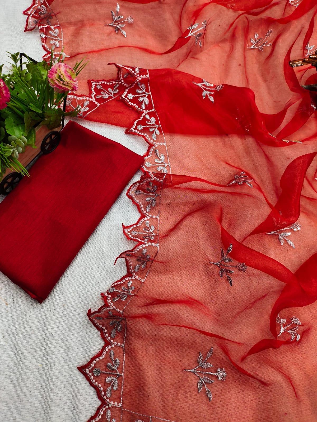 Beautiful Designer Pure Soft Organza Saree