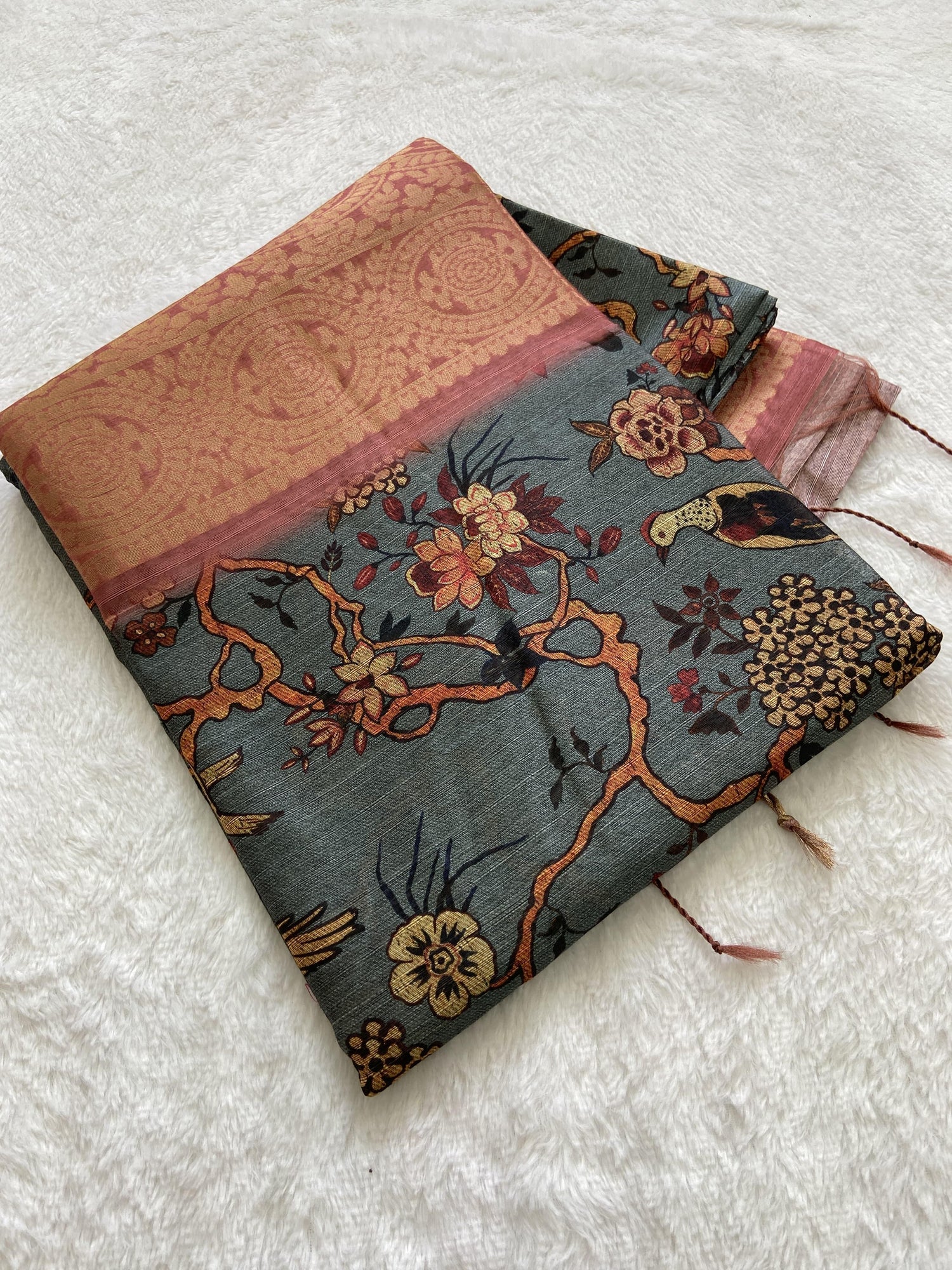 Beautiful Designer Soft Tussar Silk Saree