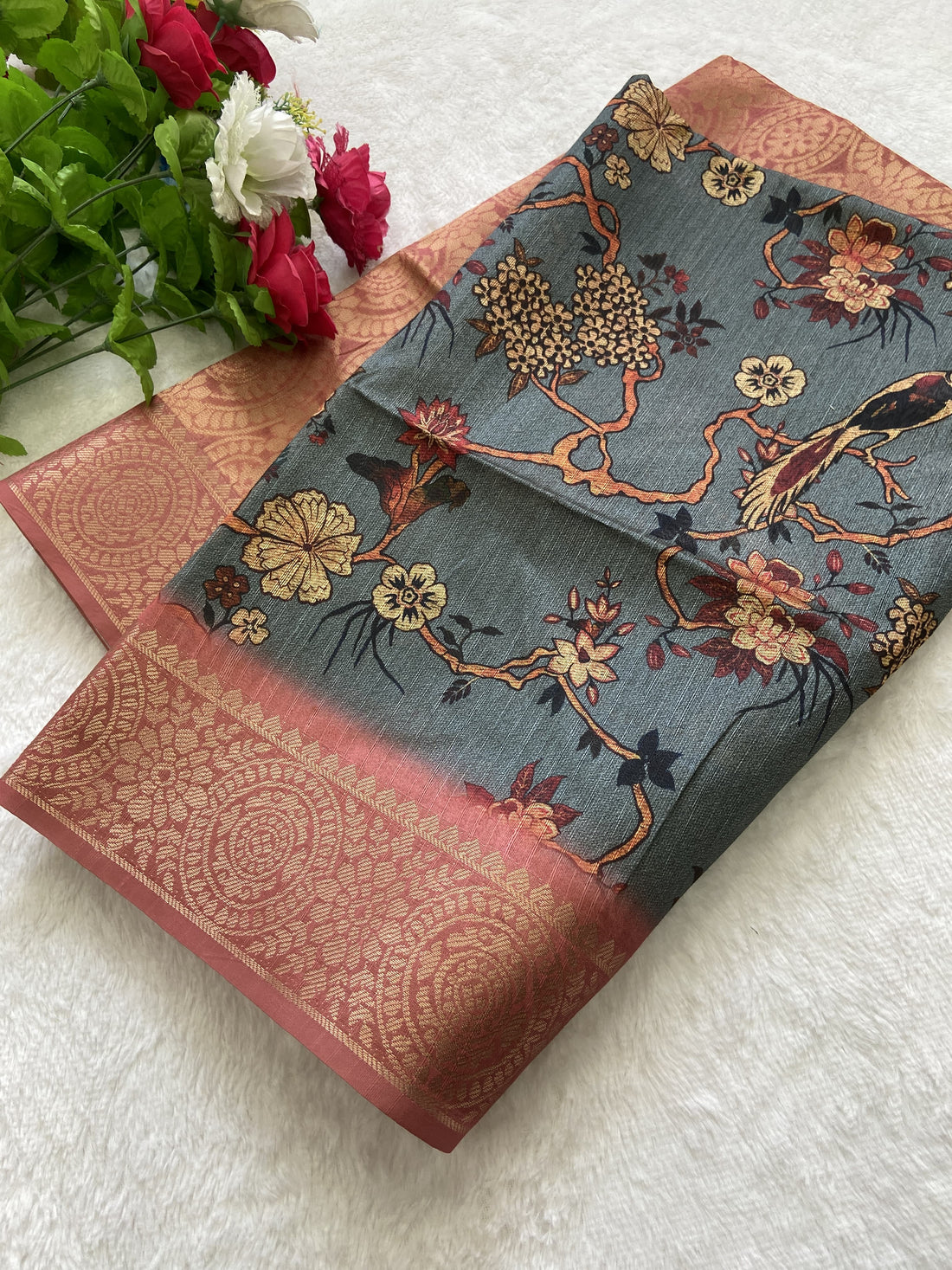 Beautiful Designer Soft Tussar Silk Saree