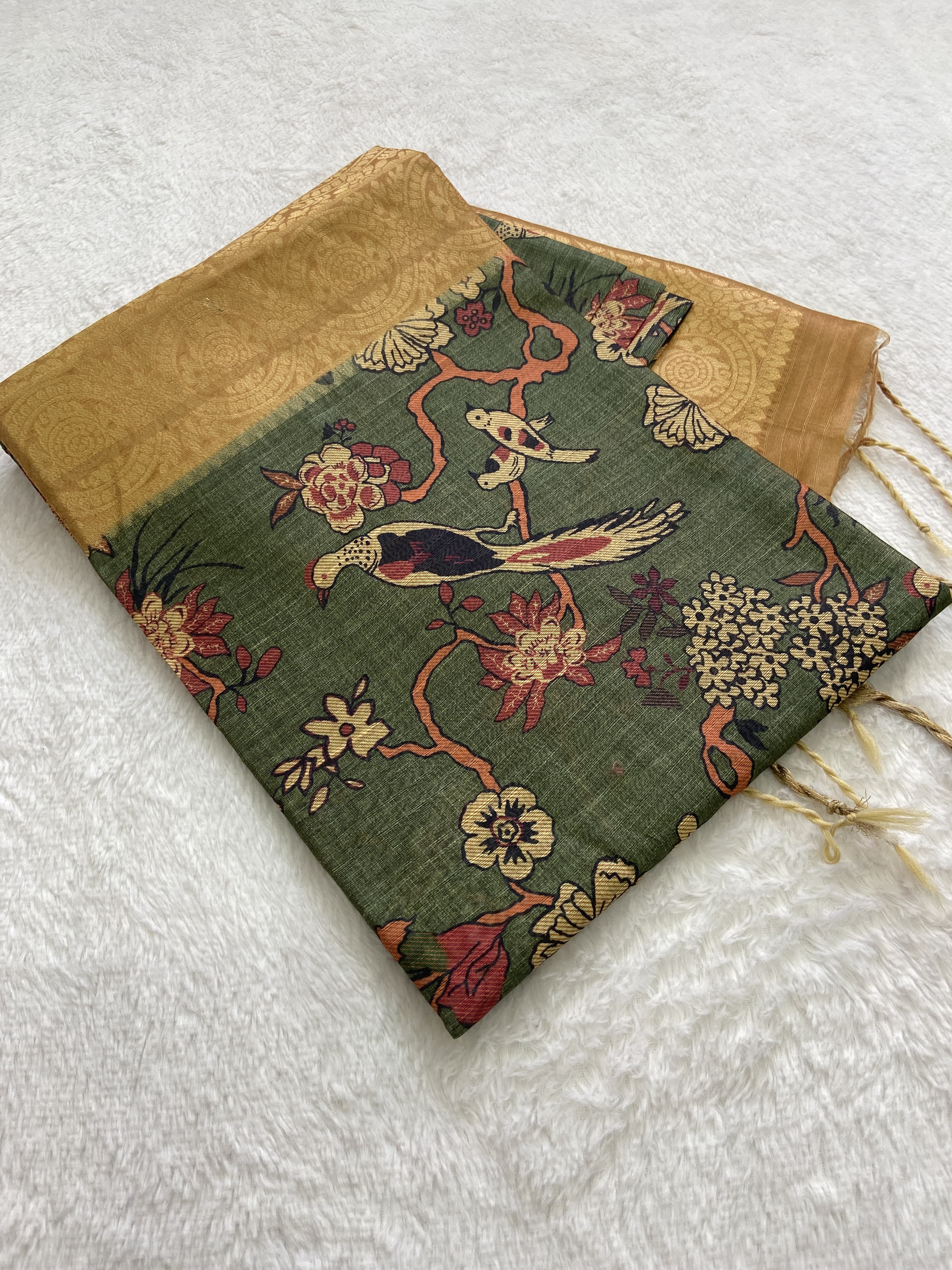 Beautiful Designer Soft Tussar Silk Saree