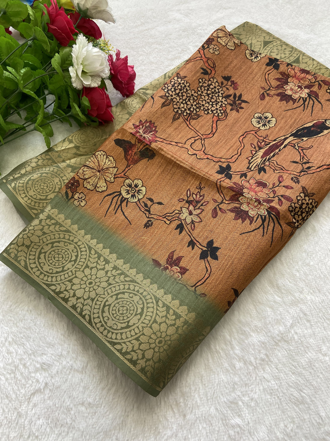 Beautiful Designer Soft Tussar Silk Saree