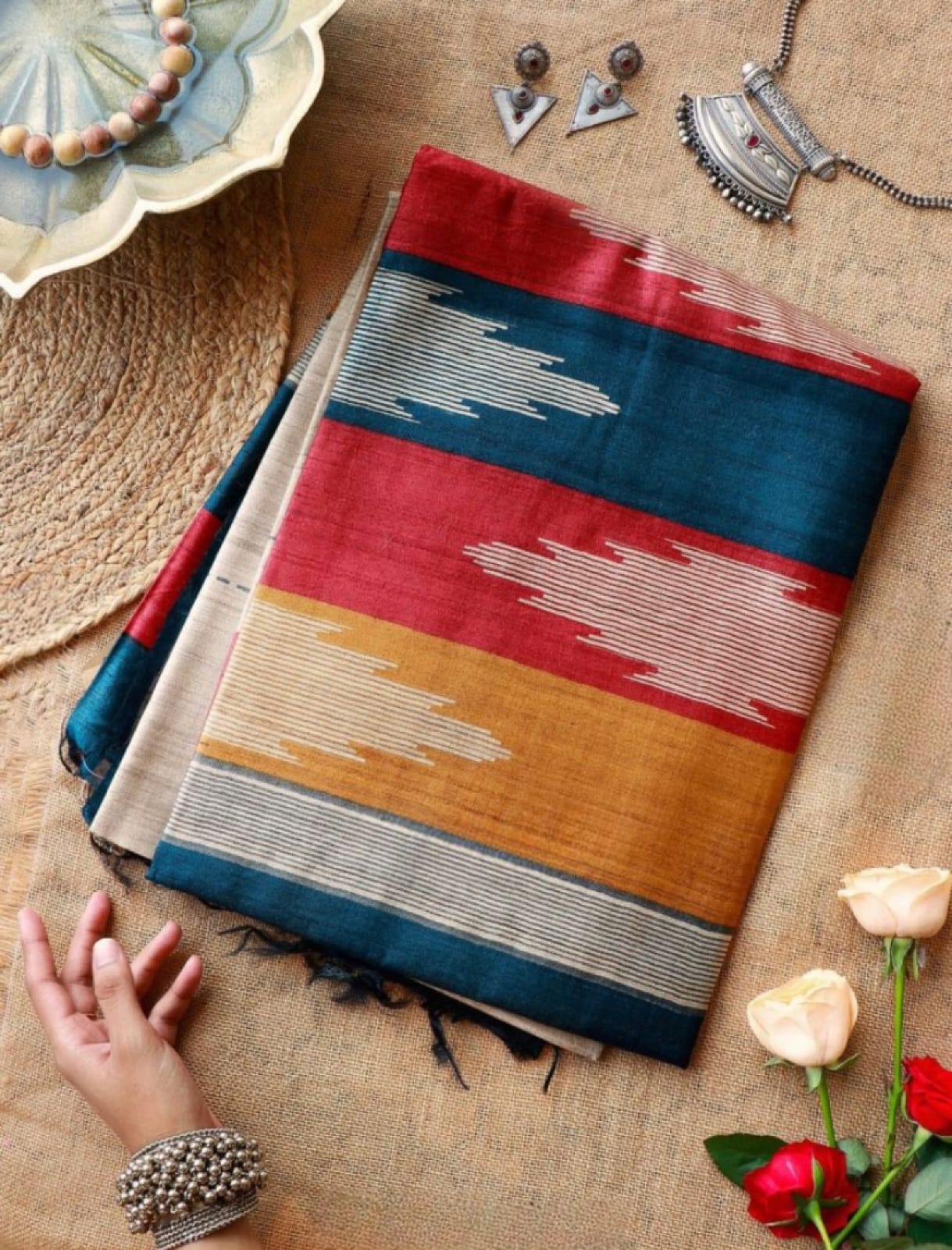 Beautiful Designer Soft Tussar Silk Saree