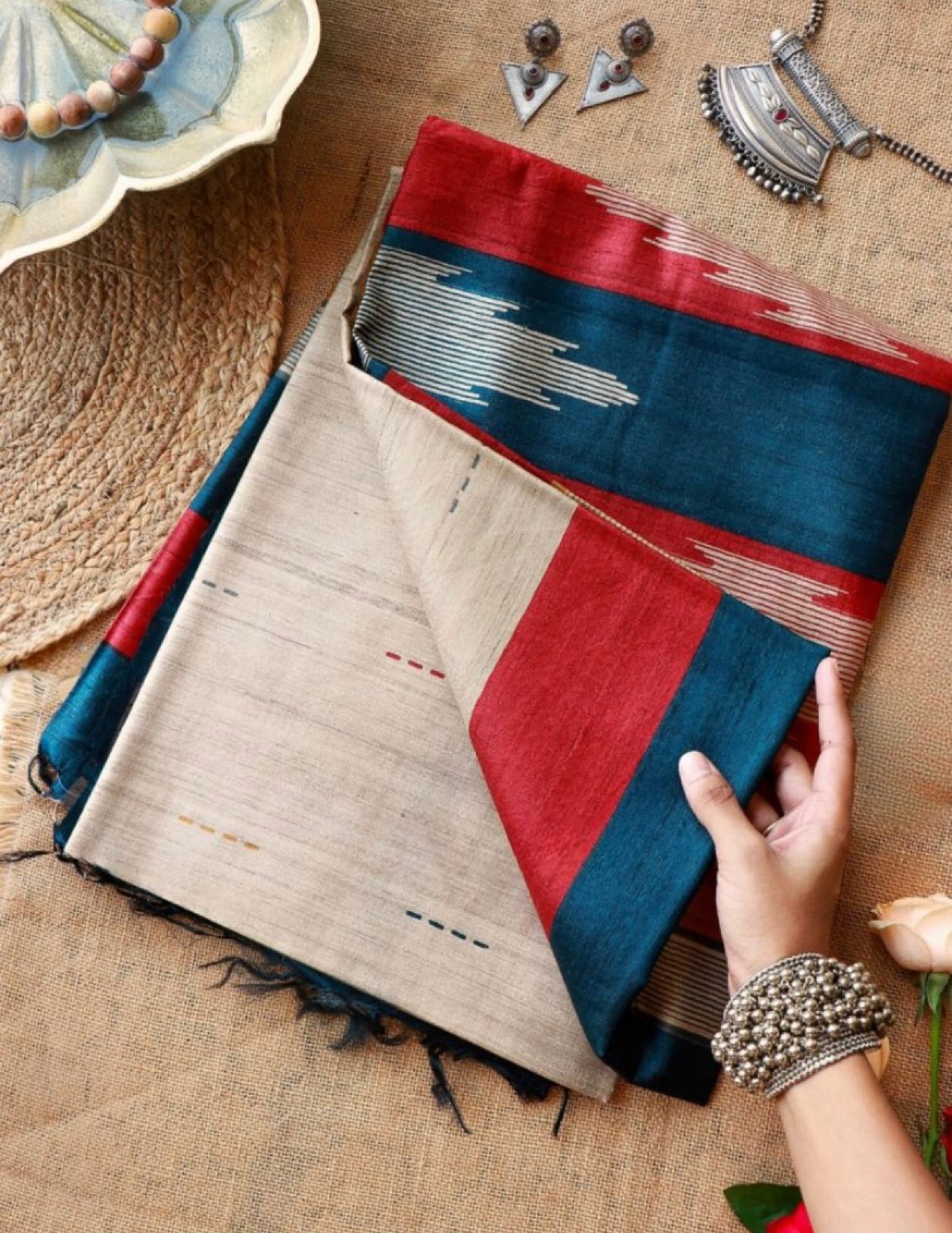 Beautiful Designer Soft Tussar Silk Saree