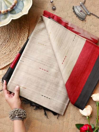 Beautiful Designer Soft Tussar Silk Saree