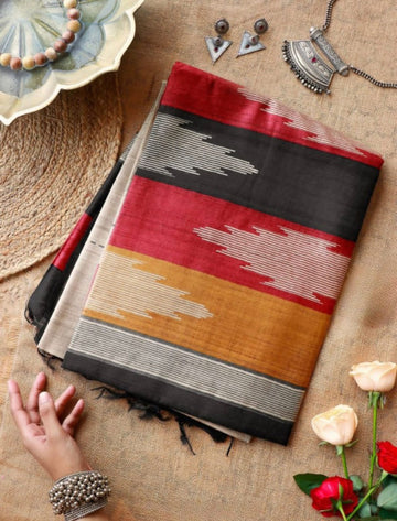 Beautiful Designer Soft Tussar Silk Saree