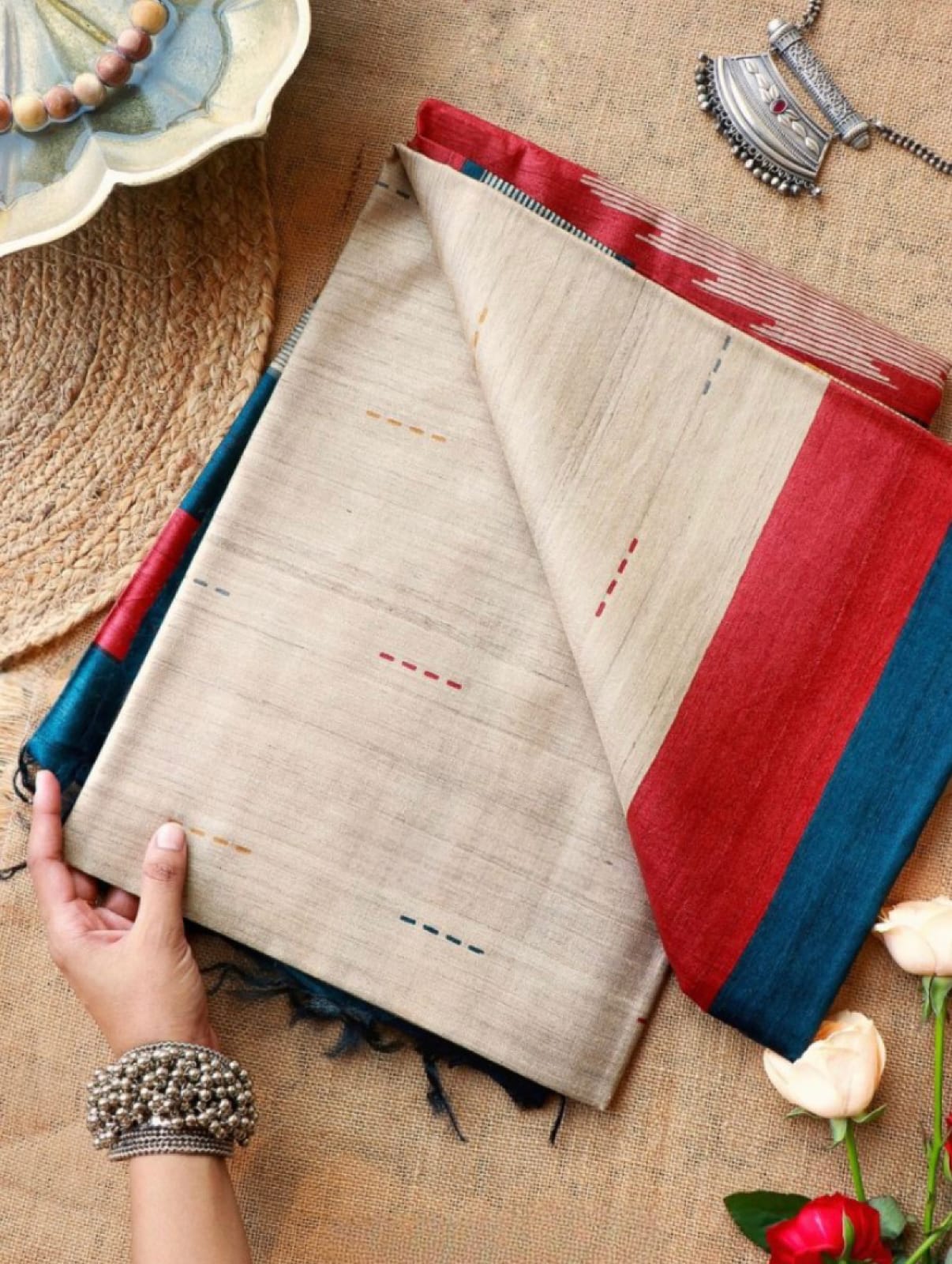 Beautiful Designer Soft Tussar Silk Saree