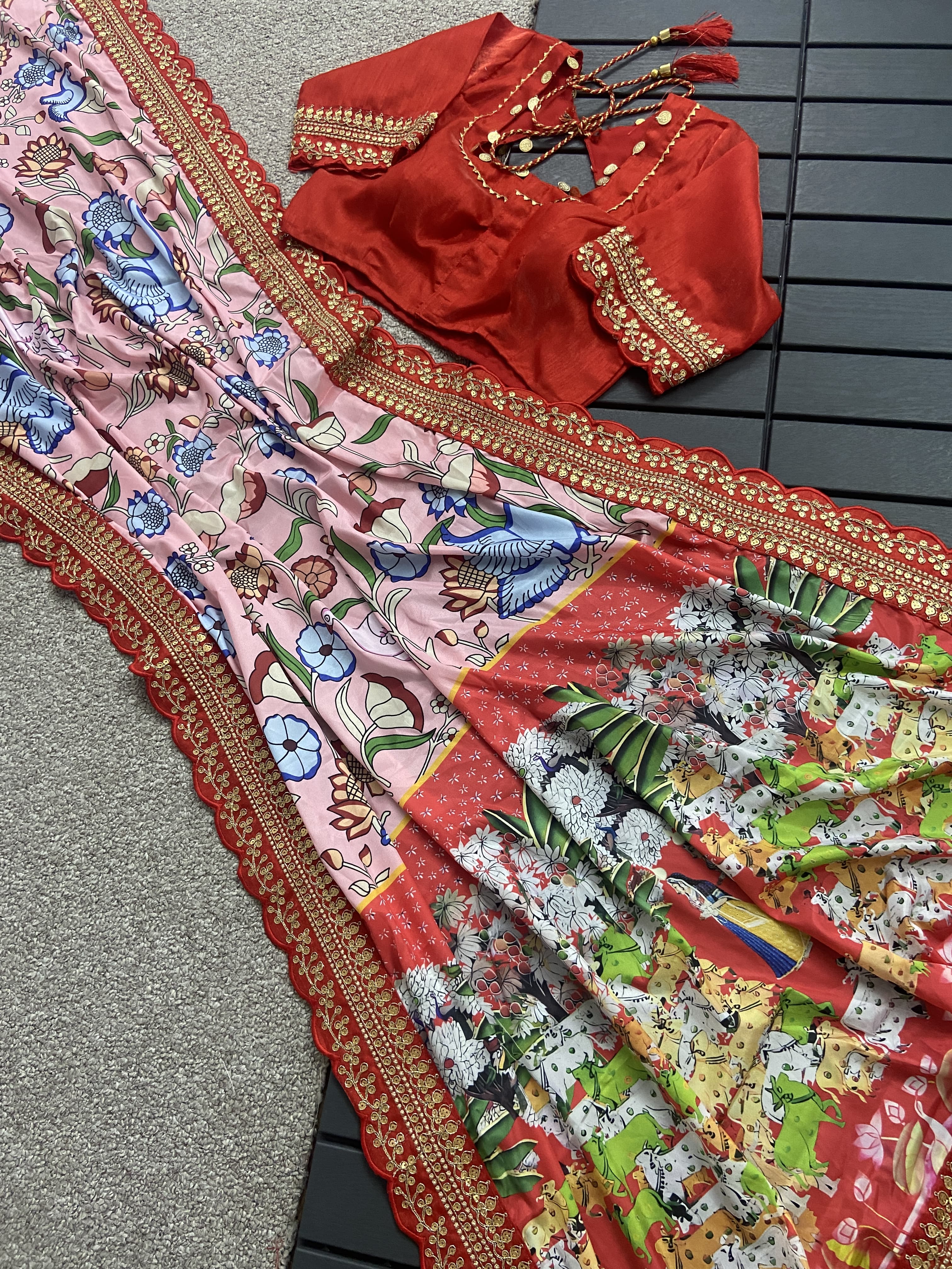 Beautiful Designer Soft Mangalagiri Silk Saree