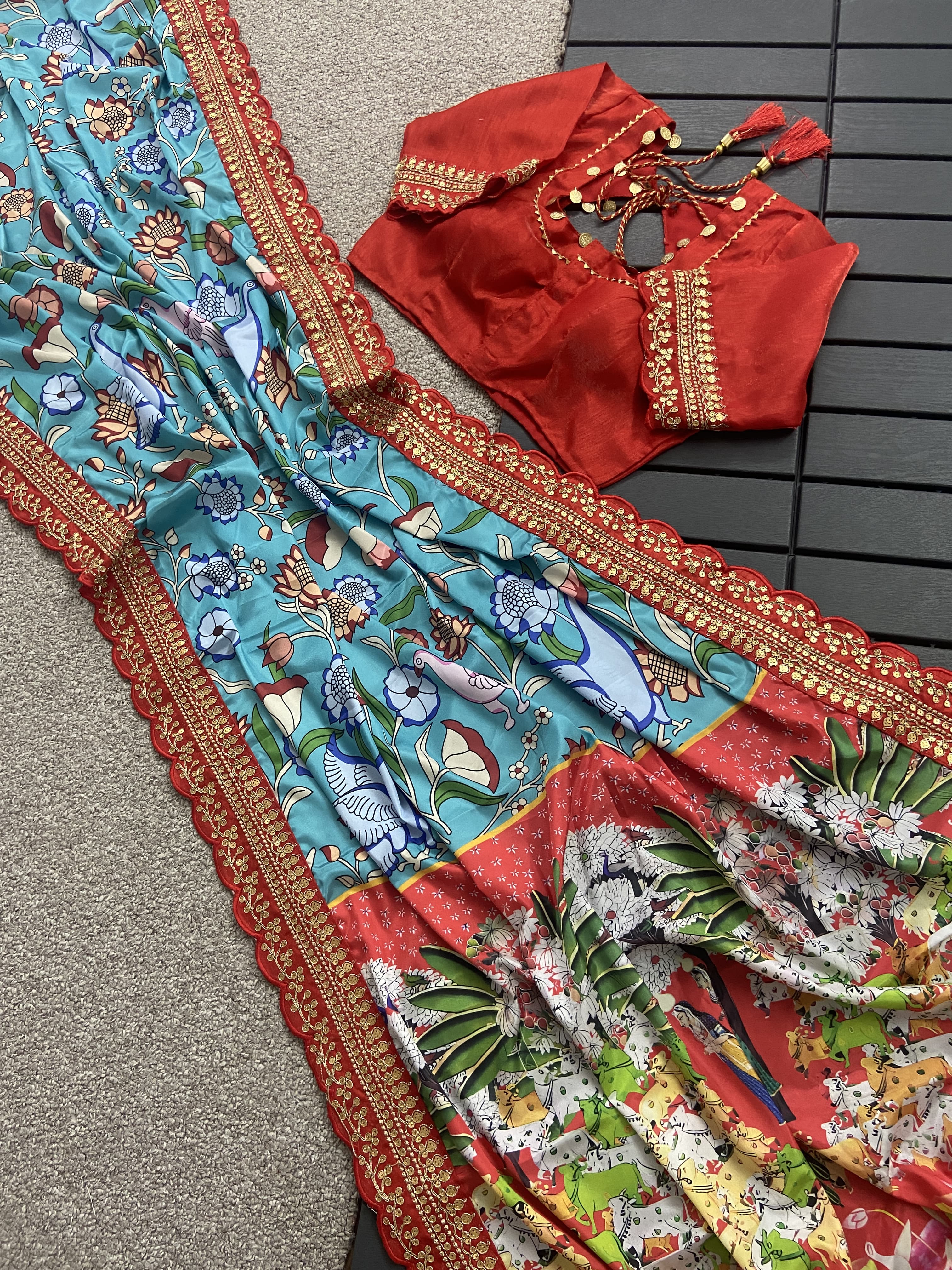 Beautiful Designer Soft Mangalagiri Silk Saree