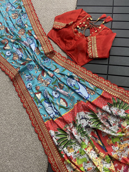 Beautiful Designer Soft Mangalagiri Silk Saree