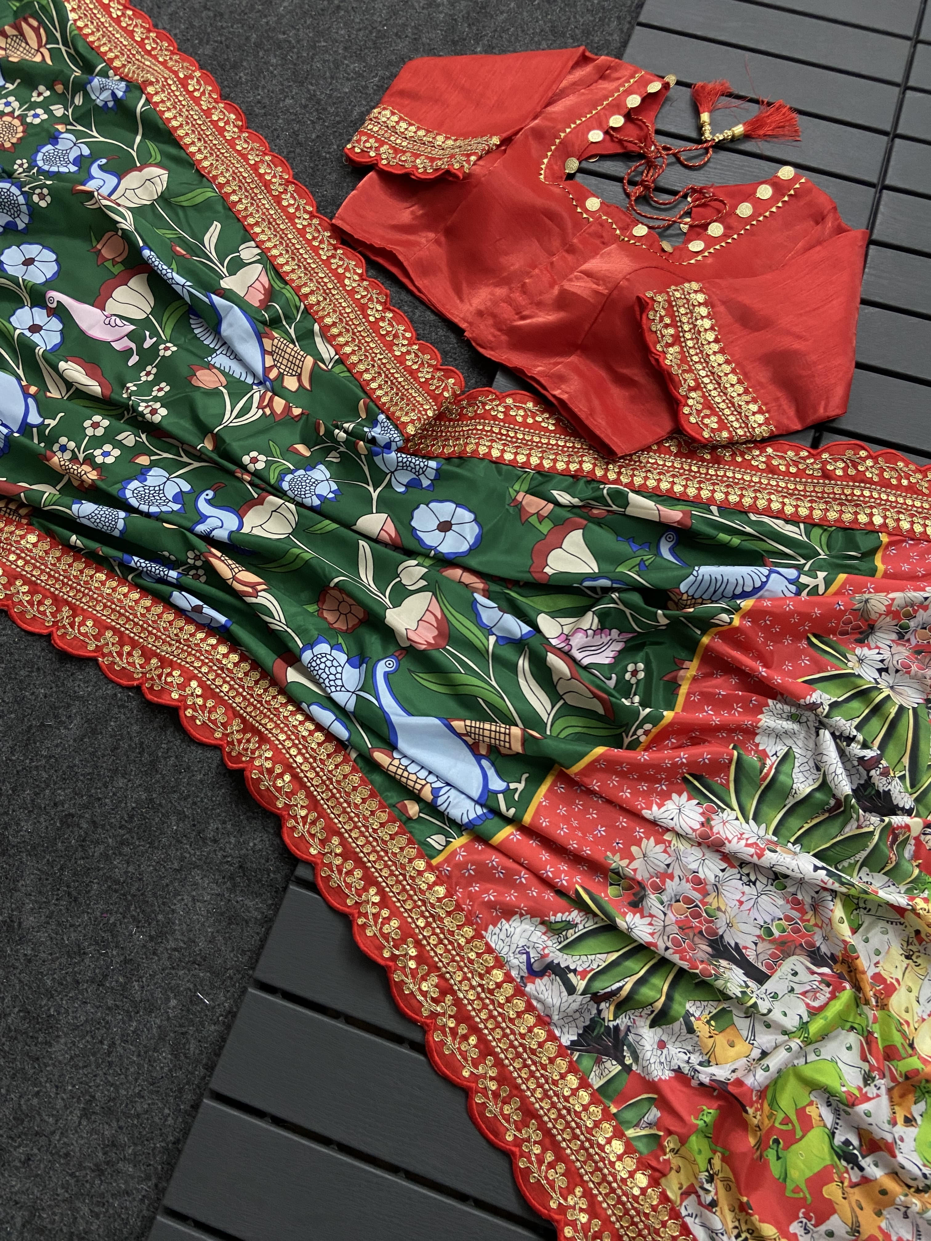 Beautiful Designer Soft Mangalagiri Silk Saree