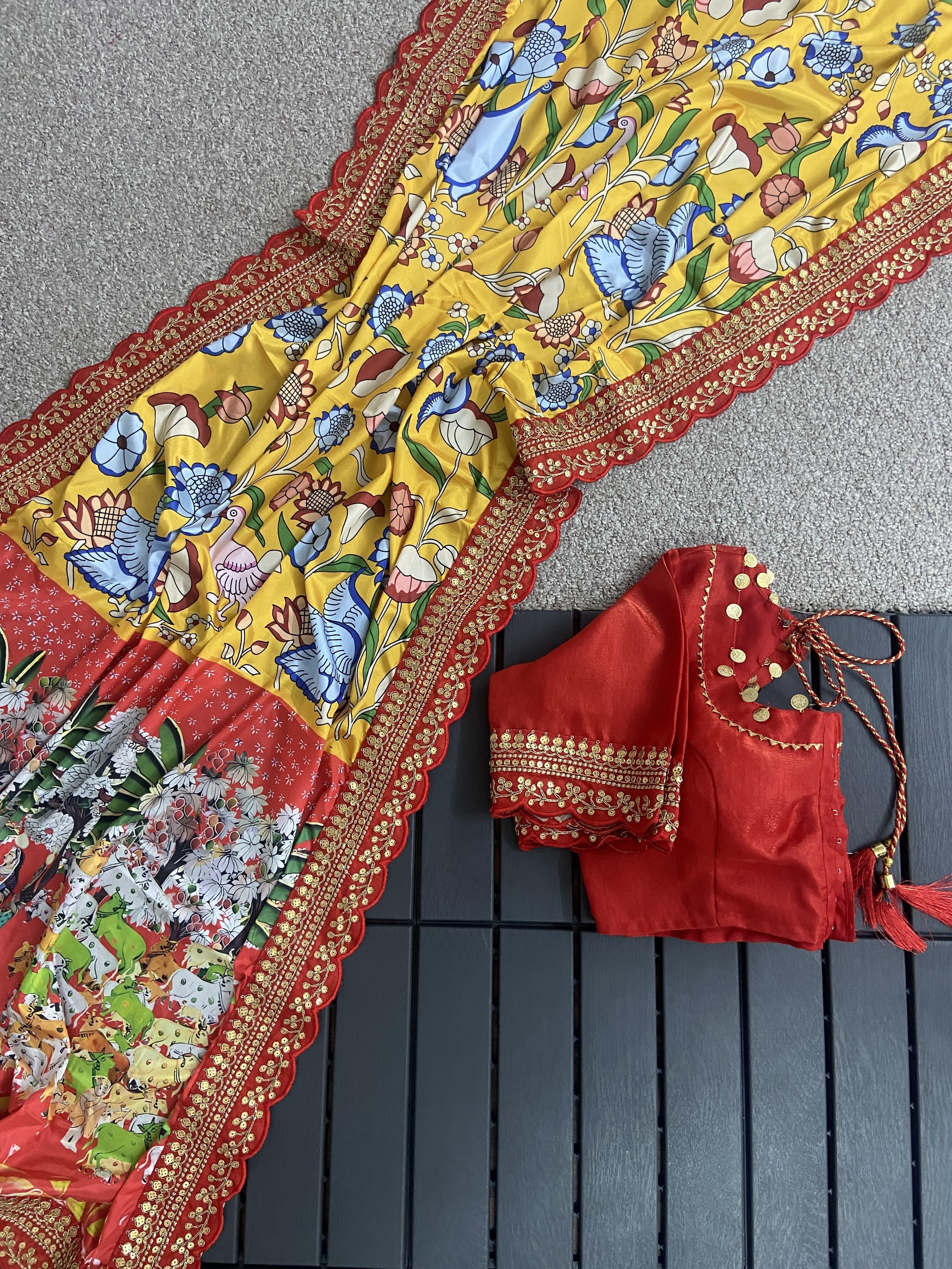 Beautiful Designer Soft Mangalagiri Silk Saree