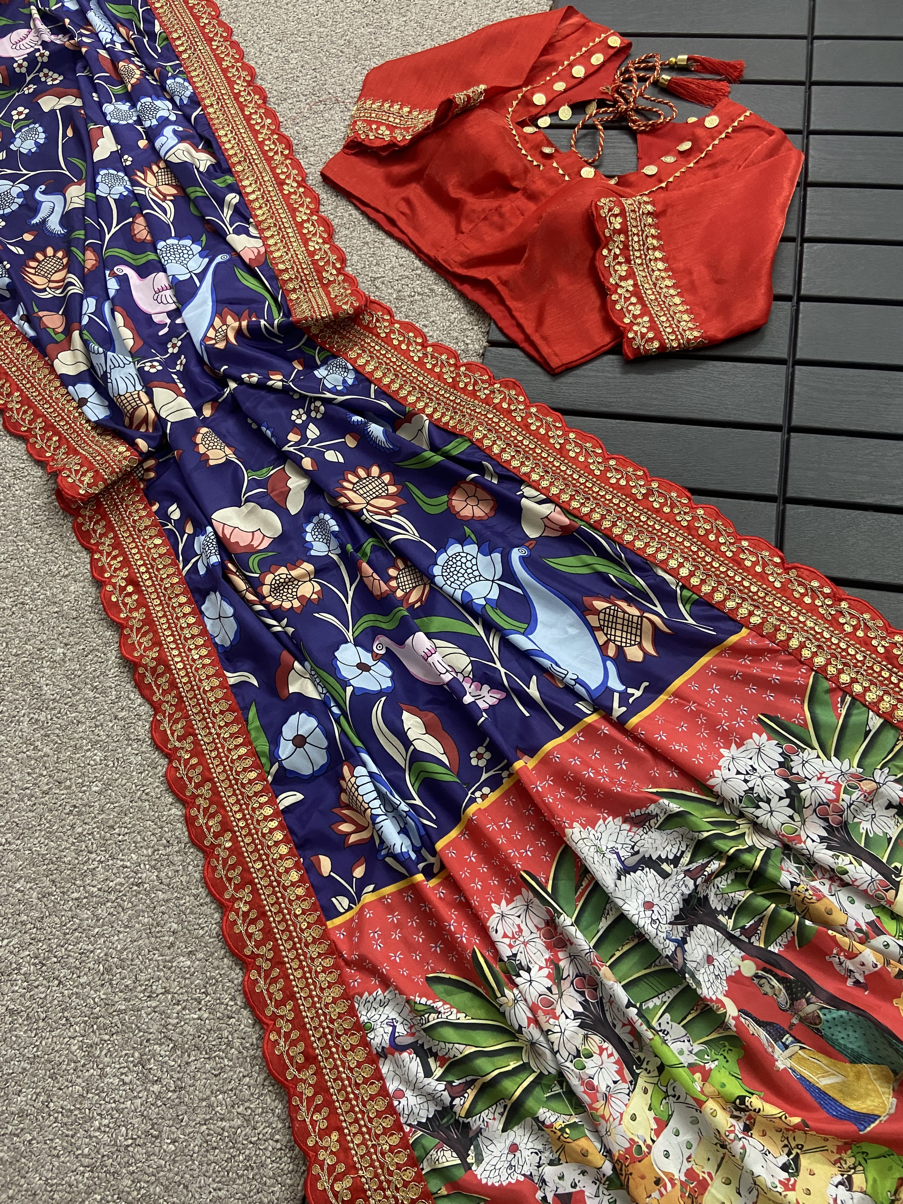 Beautiful Designer Soft Mangalagiri Silk Saree