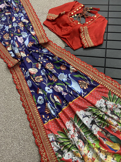 Beautiful Designer Soft Mangalagiri Silk Saree