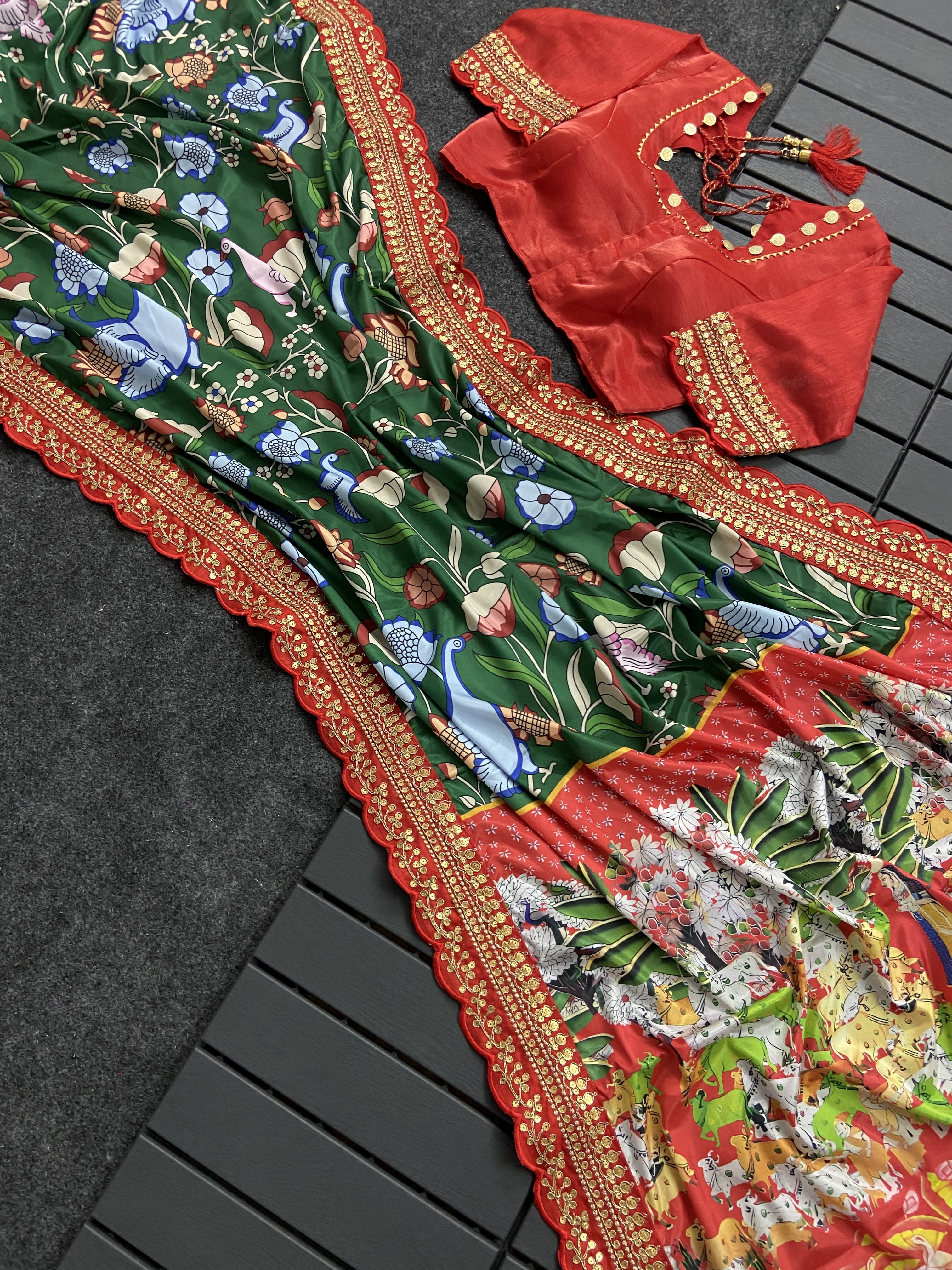 Beautiful Designer Soft Mangalagiri Silk Saree