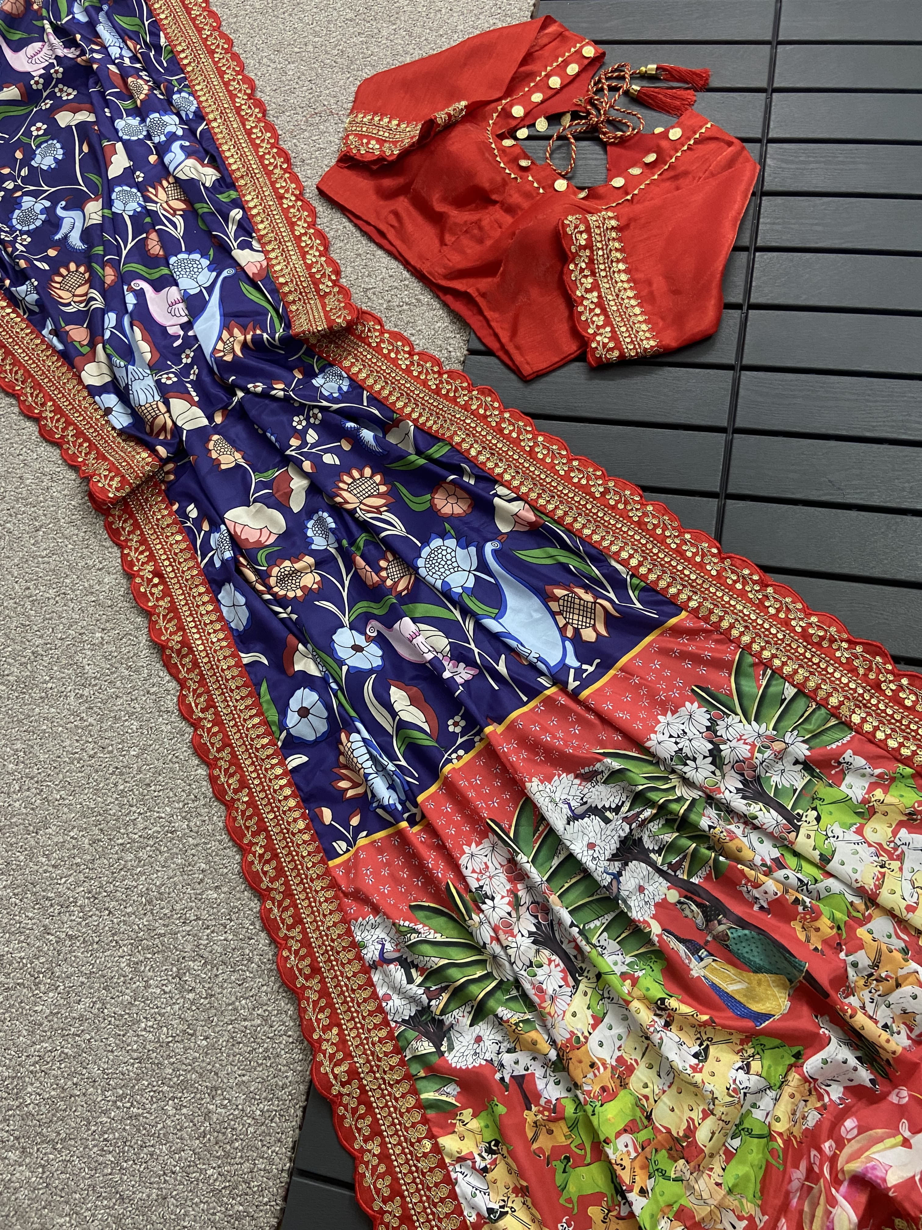 Beautiful Designer Soft Mangalagiri Silk Saree