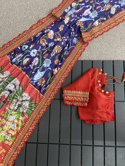 Beautiful Designer Soft Mangalagiri Silk Saree