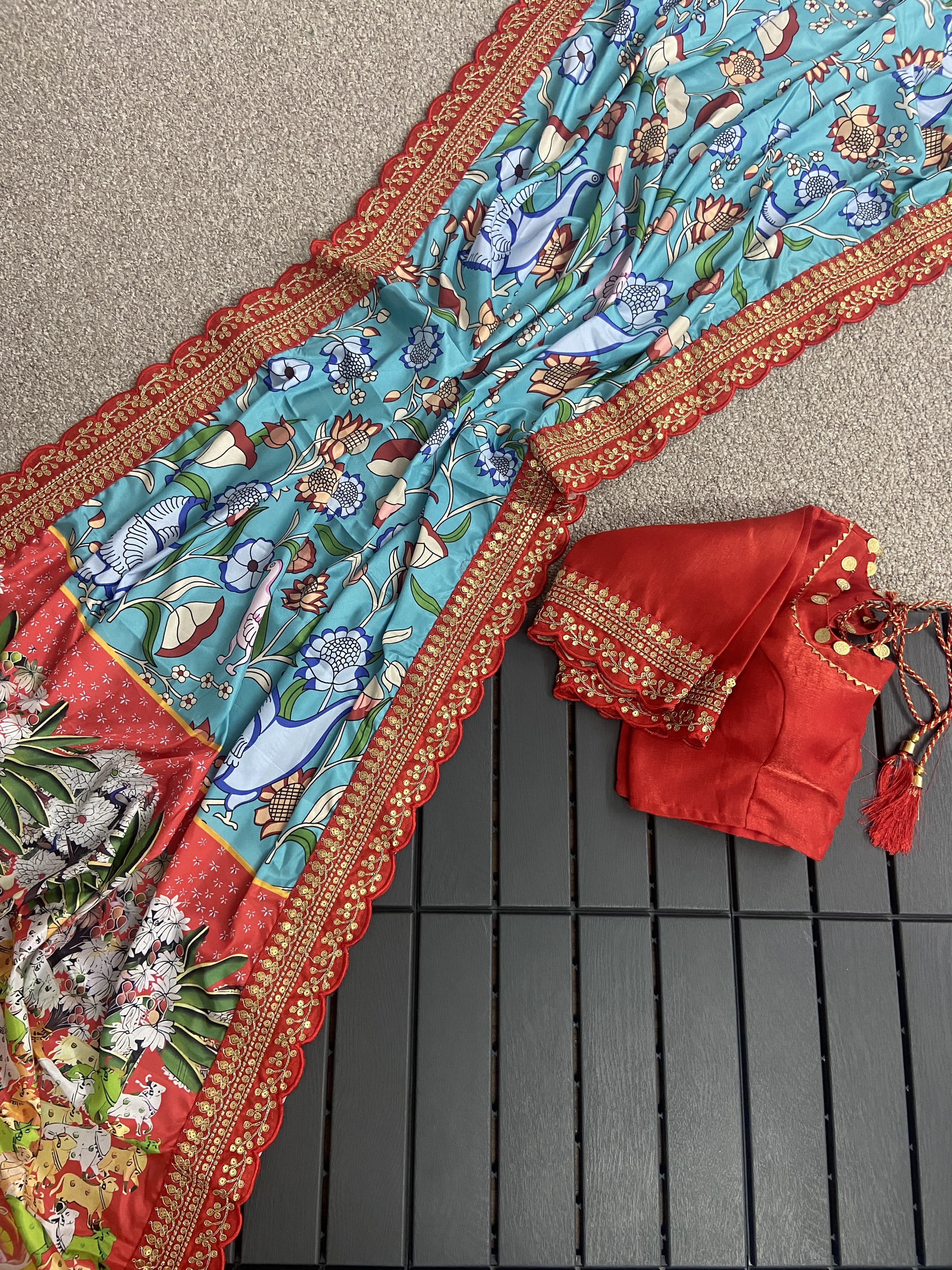 Beautiful Designer Soft Mangalagiri Silk Saree